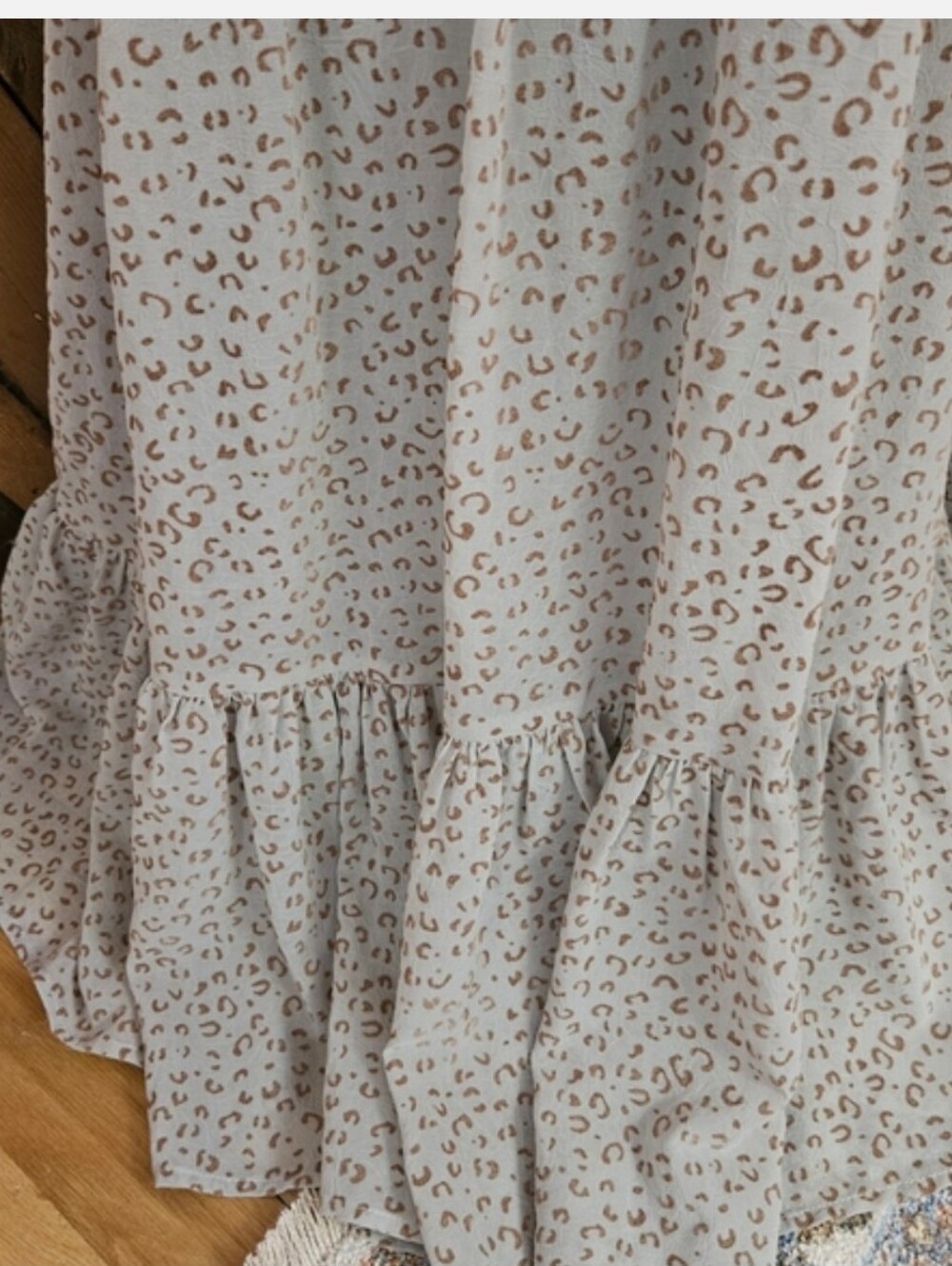 Entro Boho Animal Leopard Print Tiered Babydoll Mini Sundress M - Picture 5 of 12
